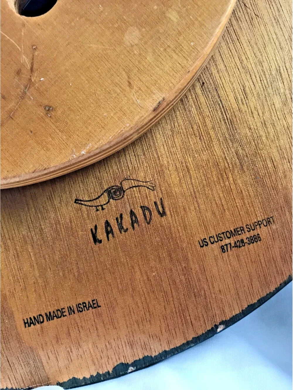 Kakadu Art Lazy Susan Tray Handpainted Signed by Reut Shahar Approx. 17.75” Worn